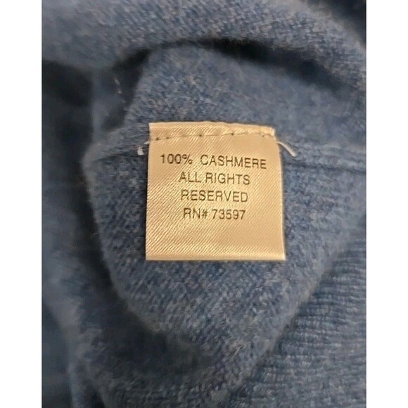 Raffi Cashmere V- Neck Sweater Soft Lightweight 100% Cashmere Blue Men's Sz L/52 - Picture 5 of 8